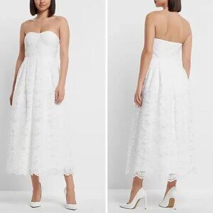 NWT Express Bridal Lace Strapless Sweetheart Dress Size 4